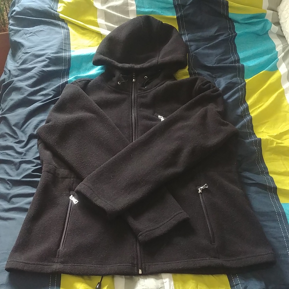 Tommy Hilfiger Black Hooded Fleece Jacket